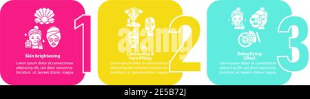 Facial mask effects vector infographic template Stock Vector