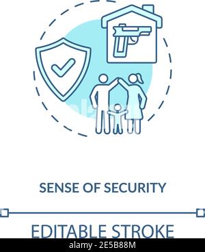 Sense of security turquoise concept icon Stock Vector