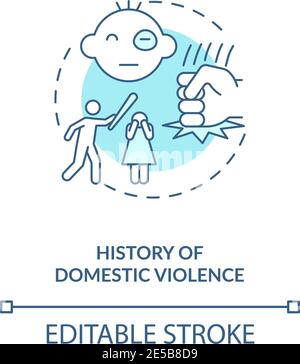 History of domestic violence turquoise concept icon Stock Vector