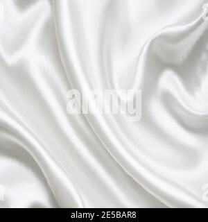 Abstract White Satin Silky Cloth,Fabric Textile Drape with Crease Wavy Folds.with soft waves,waving in the wind.Texture of crumpled paper. Milk,Yogurt Stock Vector