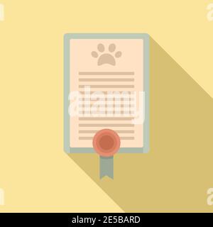 Dog diploma icon, flat style Stock Vector