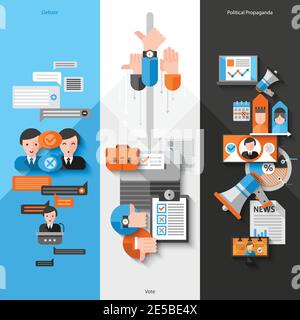 Vertical Banners for elections voting report and presentation or website vector illustration Stock Vector