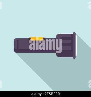 Investigator flashlight icon, flat style Stock Vector