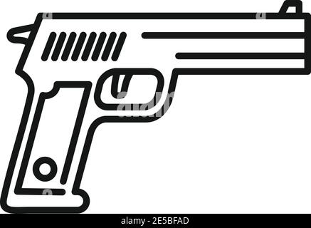 Investigator pistol icon, outline style Stock Vector