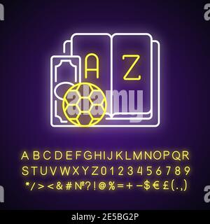 Betting glossary neon light icon Stock Vector