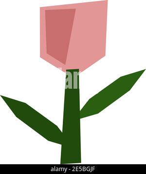 Vector stylized crystal flower tulip spring. Geometry illustration polygonal art. Geometric decorative summer floral image for greeting Valentine card Stock Vector