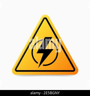 Power outage. Symbol without electricity. Concept without electricity. Triangular icon of electricity isolated on the white background. Stock Vector