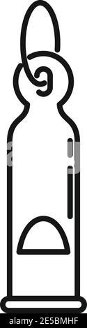 Dog whistle icon, outline style Stock Vector