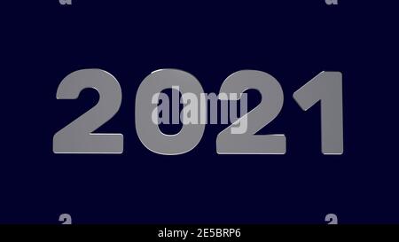 Happy New Year 2021 3d illustration, 3d rendering. Stock Photo