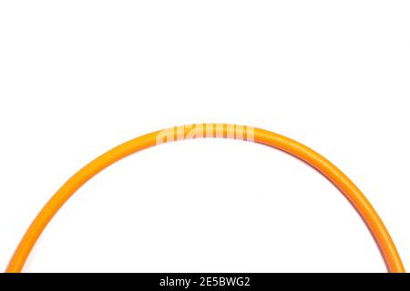 Orange USB cable isolated on white background. Stock Photo