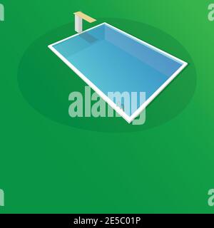 SWIMMING POOL ISOMETRIC STYLE ISOLATED ON WHITE Stock Vector