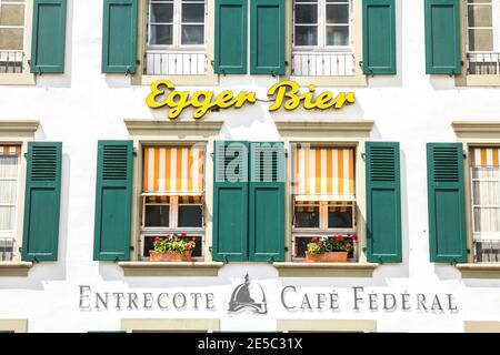 Bern, Switzerland - A characteristic former mansion Bern, is founded in 1911, the Swiss capital, is very famous Stock Photo