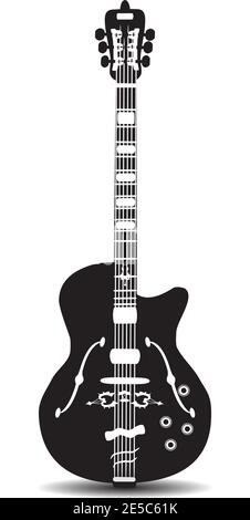 Vector black and white electric solo guitar Stock Vector Image & Art ...