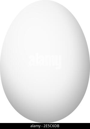 White egg on white isolated background A proper designed white egg illustration. Stock Vector