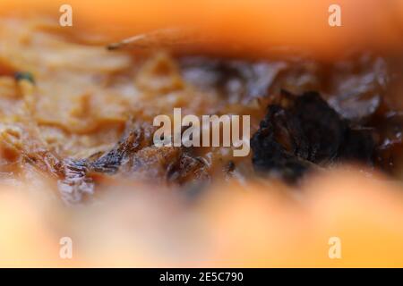 Close up of a pumpkin skin as it rots Stock Photo