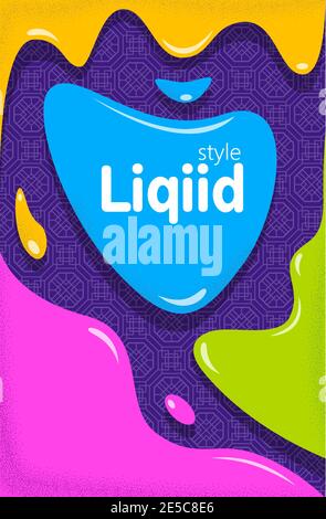 Colorful banner in liquid style design Stock Vector