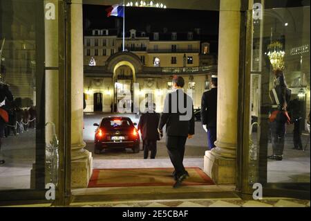 Exclusive. French President Nicolas Sarkozy after a summit to discuss the international financial crisis at Elysee Palace in Paris, France on October 4, 2008. Photo by Elodie Gregoire/ABACAPRESS.COM Stock Photo