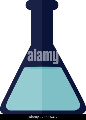 test tube with blue liquid inside it Stock Vector