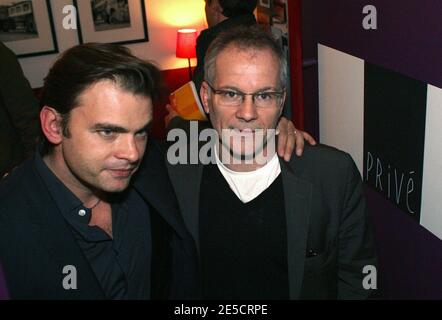 Clovis Cornillac and Thierry Fremaux attend the inauguration of Clovis' restaurant 'Le JoFe' in Lyon, France on October 22, 2008. Photo by Vincent Dargent/ABACAPRESS.COM Stock Photo
