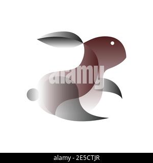Vector rabbit in gradient style. Digital art Stock Vector