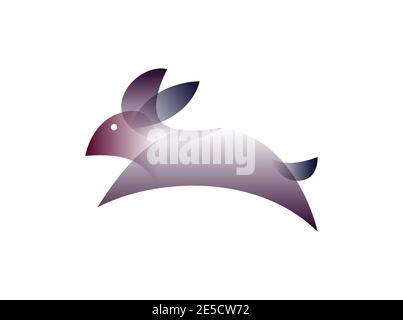 Vector rabbit in gradient style. Digital art Stock Vector
