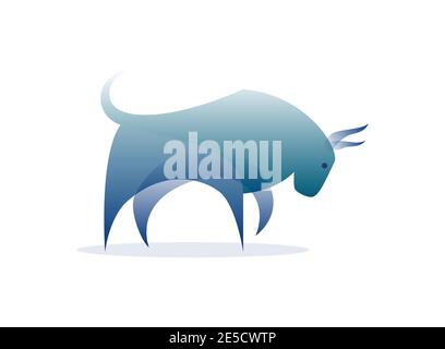 Vector bull in gradient style. Digital art Stock Vector