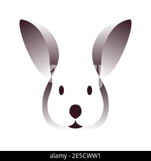 Vector rabbit in gradient style. Digital art Stock Vector
