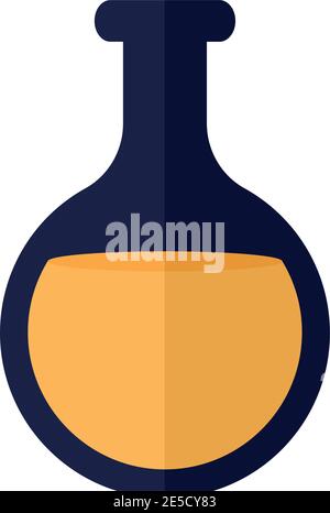test tube with orange liquid inside it Stock Vector