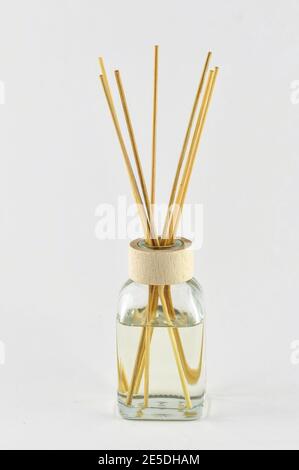 Isolated image of a reed diffuser air freshener on a white background Stock Photo