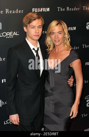 Actors David Kross and Kate Winslet arriving at The Weinstein Company's 'The Reader' Premiere at The Ziegfeld Theater in New York City, NY, USA on December 3, 2008. Photo by S.Vlasic/ABACAPRESS.COM Stock Photo