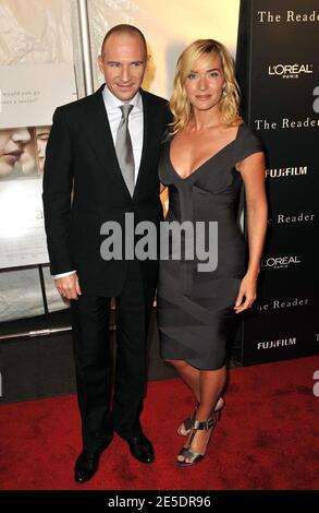 Actors Ralph Fiennes and Kate Winslet arriving at The Weinstein Company's 'The Reader' Premiere at The Ziegfeld Theater in New York City, NY, USA on December 3, 2008. Photo by S.Vlasic/ABACAPRESS.COM Stock Photo