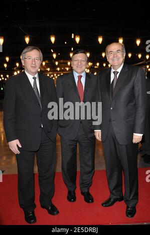 (L to R) Prime Minister of Luxemburg Jean-Claude Juncker, Jose Manuel Barroso, and Vassilios Skouris attending the new European Court of Justice opening ceremony in Luxembourg, on December 4, 2008. Photo by Thierry Orban/ABACAPRESS.COM Stock Photo