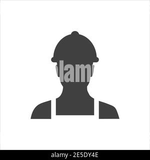 Man avatar wearing hard hat, vector illustration, isolated white background Stock Vector