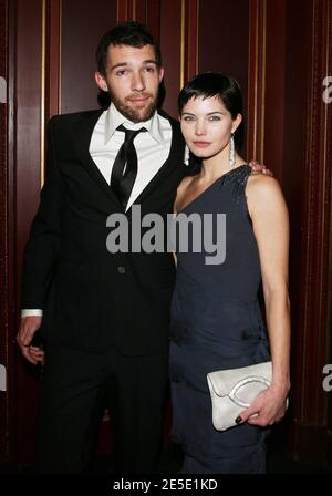 Actress Delphine Chaneac and her boyfriend Loic attend the 'Bal Louis ...