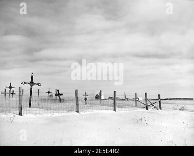 Graveyard, Richardton, North Dakota, USA, John Vachon, U.S. Farm Security Administration, February 1942