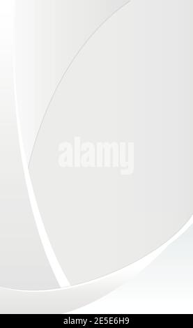 White vector panoramic background with wavy lines and shadows Stock Vector