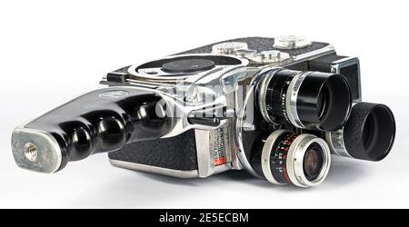 A vintage Swiss Bolex Paillard D8L Double 8mm cine camera from