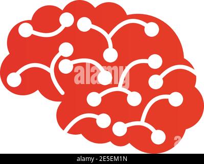 Brain illustration logo design vector template Stock Vector