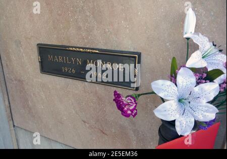 Los Angeles, California, USA 26th January 2021 A general view of atmosphere of actress Marilyn Monroe's grave at Pierce Brothers Westwood Village Memorial Park on January 26, 2021 in Los Angeles, California, USA. Photo by Barry King/Alamy Stock Photo Stock Photo