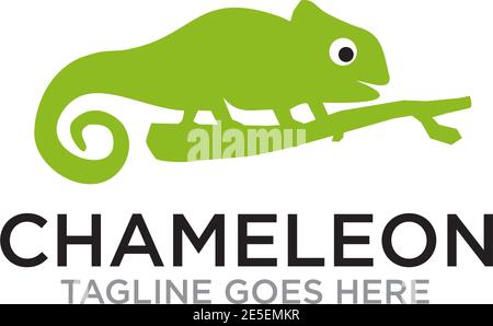 Chameleon animal logo design vector template Stock Vector