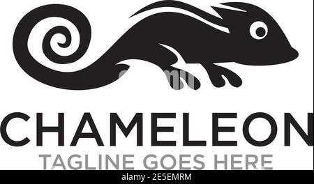 Chameleon animal logo design vector template Stock Vector