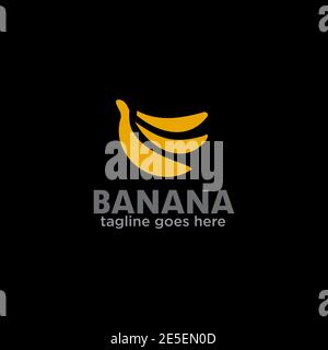 Banana fruit logo design vector template Stock Vector