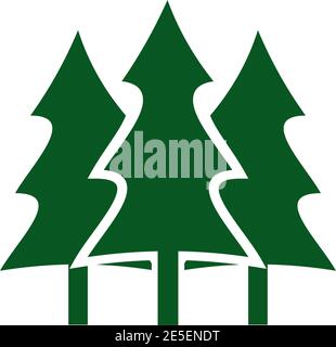 Pine tree logo design symbol vector template Stock Vector
