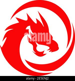 Dragon monster logo design vector template Stock Vector