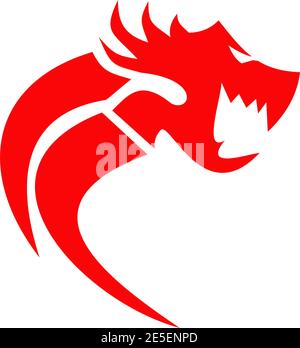 Dragon monster logo design vector template Stock Vector