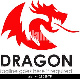 Dragon monster logo design vector template Stock Vector