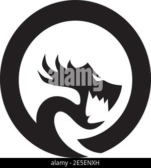 Dragon monster logo design vector template Stock Vector