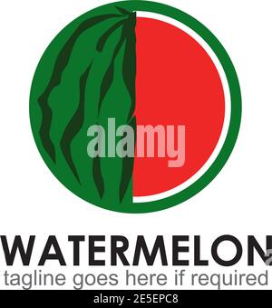 Watermelon fruit logo design vector template Stock Vector