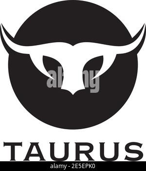 Taurus head logo design vector template Stock Vector