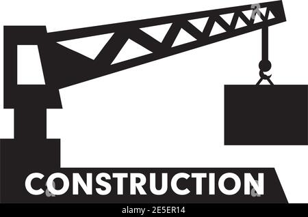 Crane construction logo design vector template Stock Vector